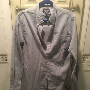 Men’s Button Up Blue Grey Shirt